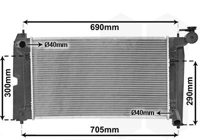 Radiator, engine cooling VAN WEZEL 53002302