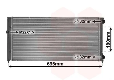 Radiator, engine cooling VAN WEZEL 58002109