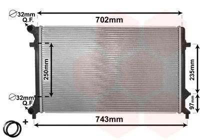 Radiator, engine cooling VAN WEZEL 58002205