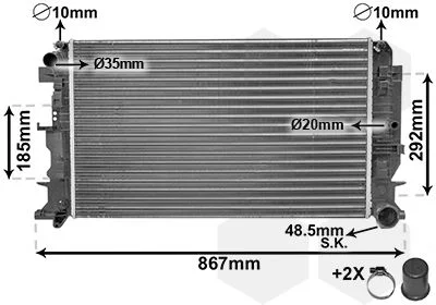 Radiator, engine cooling VAN WEZEL 58002271
