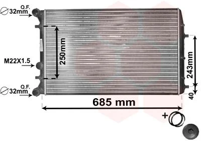 Radiator, engine cooling VAN WEZEL 76002006