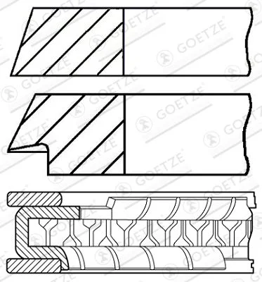 Kit de anéis do pistão GOETZE ENGINE 08-101200-00
