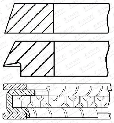 Kit de anéis do pistão GOETZE ENGINE 08-102400-00