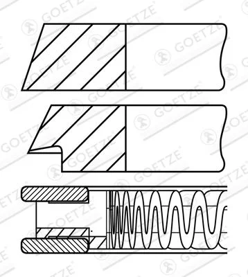 Piston Ring Set GOETZE ENGINE 08-102500-00