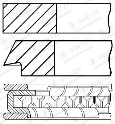Piston Ring Set GOETZE ENGINE 08-105200-00