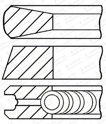 Kit de anéis do pistão GOETZE ENGINE 08-122208-00