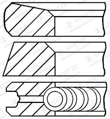 Kit de anéis do pistão GOETZE ENGINE 08-123700-00