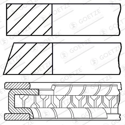 Piston Ring Set GOETZE ENGINE 08-141200-00