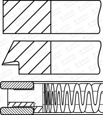 Kit de anéis do pistão GOETZE ENGINE 08-141300-10
