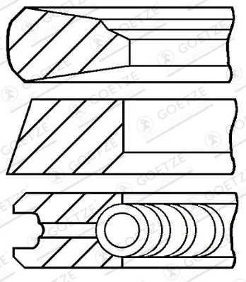 Piston Ring Set GOETZE ENGINE 08-143007-00