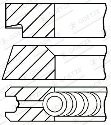 Piston Ring Set GOETZE ENGINE 08-145400-00
