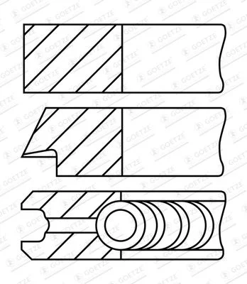 Piston Ring Set GOETZE ENGINE 08-148307-00