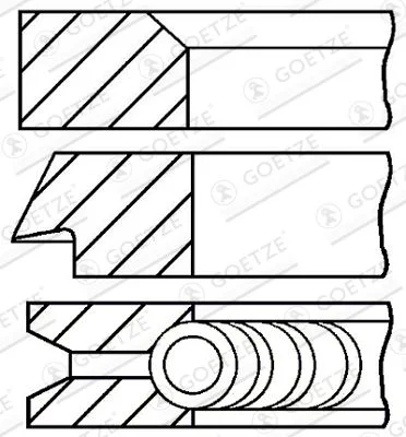 Kit de anéis do pistão GOETZE ENGINE 08-154400-00
