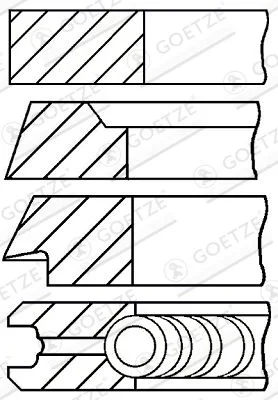 Piston Ring Set GOETZE ENGINE 08-214811-10