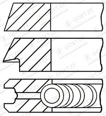 Kit de anéis do pistão GOETZE ENGINE 08-325100-00