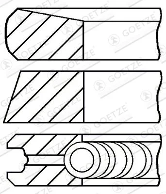 Piston Ring Set GOETZE ENGINE 08-422407-00