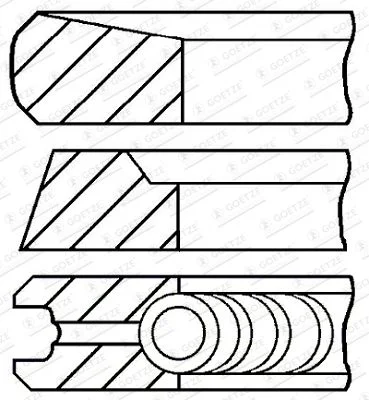 Piston Ring Set GOETZE ENGINE 08-422800-00
