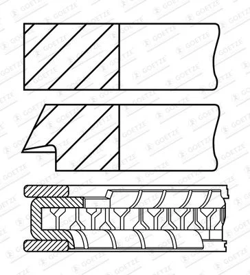 Piston Ring Set GOETZE ENGINE 08-423900-00