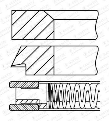Piston Ring Set GOETZE ENGINE 08-424700-00