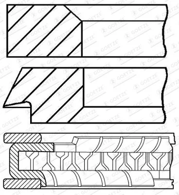 Kit de anéis do pistão GOETZE ENGINE 08-424807-10