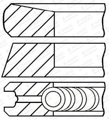 Kit de anéis do pistão GOETZE ENGINE 08-424907-00