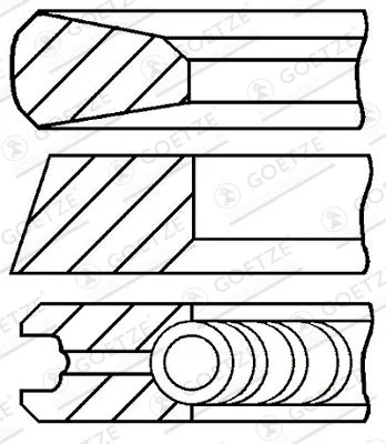 Piston Ring Set GOETZE ENGINE 08-427407-00