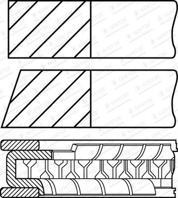 Piston Ring Set GOETZE ENGINE 08-430600-00