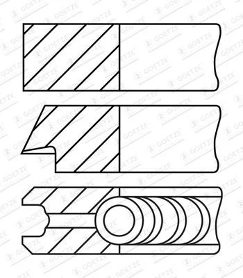 Kit de anéis do pistão GOETZE ENGINE 08-432200-10
