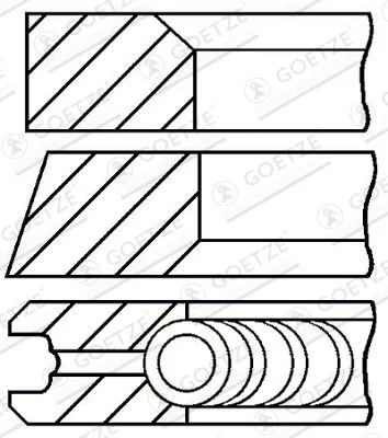 Stūmoklio žiedų komplektas GOETZE ENGINE 08-432400-00