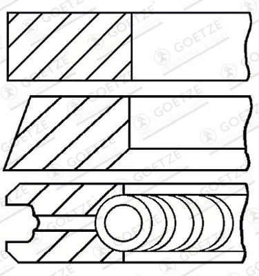 Kit de anéis do pistão GOETZE ENGINE 08-433000-00