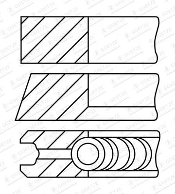 Piston Ring Set GOETZE ENGINE 08-433100-00