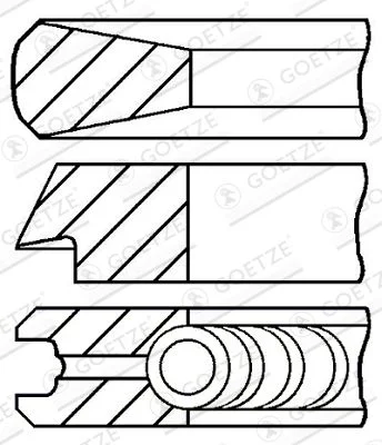 Kit de anéis do pistão GOETZE ENGINE 08-433607-00
