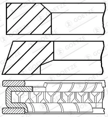 Piston Ring Set GOETZE ENGINE 08-433700-00