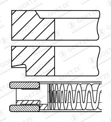 Piston Ring Set GOETZE ENGINE 08-433900-00