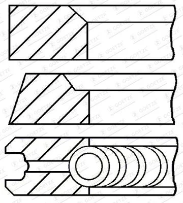 Kit de anéis do pistão GOETZE ENGINE 08-434200-00