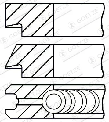 Piston Ring Set GOETZE ENGINE 08-438306-00