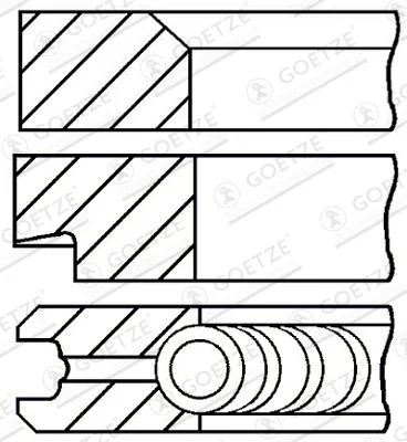 Piston Ring Set GOETZE ENGINE 08-438500-00