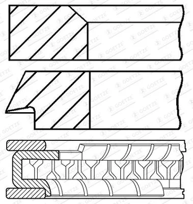 Piston Ring Set GOETZE ENGINE 08-440200-10