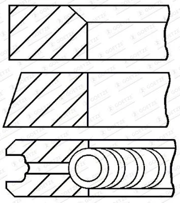 Kit de anéis do pistão GOETZE ENGINE 08-440800-00