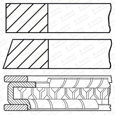 Piston Ring Set GOETZE ENGINE 08-442300-10