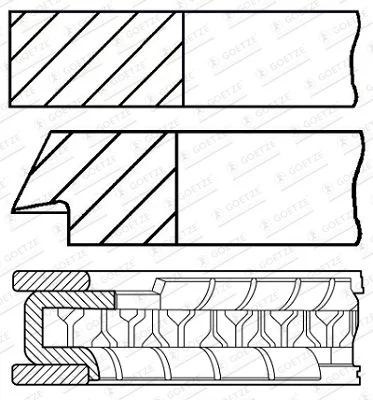 Piston Ring Set GOETZE ENGINE 08-446700-00