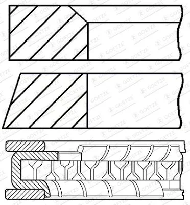 Piston Ring Set GOETZE ENGINE 08-447200-00