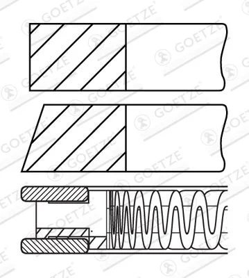 Piston Ring Set GOETZE ENGINE 08-447807-00