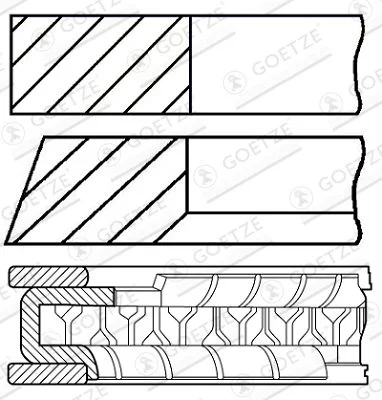 Piston Ring Set GOETZE ENGINE 08-450000-10