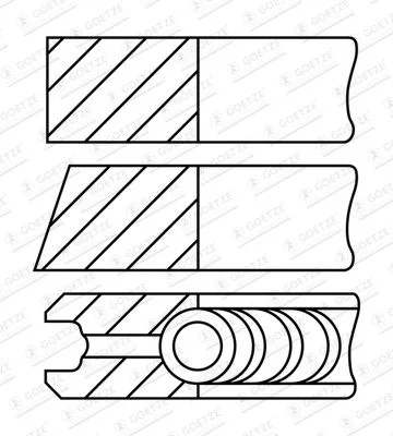Piston Ring Set GOETZE ENGINE 08-450500-00