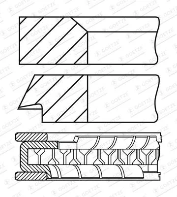 Piston Ring Set GOETZE ENGINE 08-451600-00