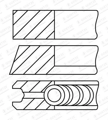 Kit de anéis do pistão GOETZE ENGINE 08-452300-00