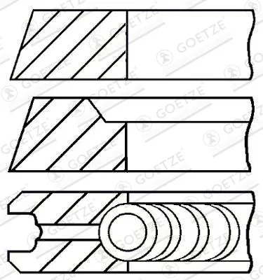 Kit de anéis do pistão GOETZE ENGINE 08-501800-00