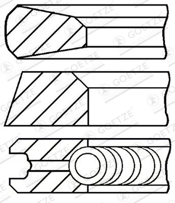 Kit de anéis do pistão GOETZE ENGINE 08-784821-00