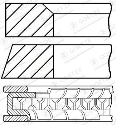 Piston Ring Set GOETZE ENGINE 08-785506-00